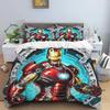 Iron Man Print Cartoon Duvet Cover Bedding Set, Anime-themed Home Decor, Suitable for Children and Adults.