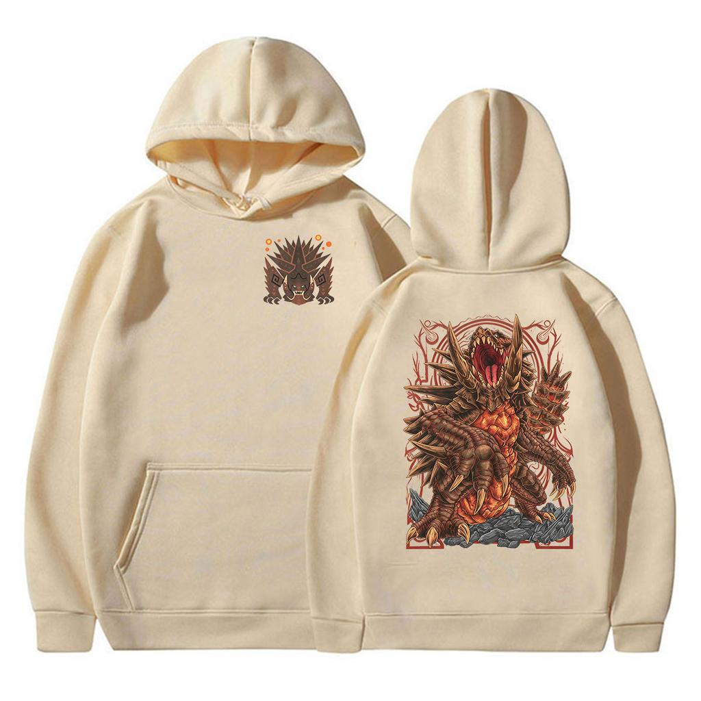 Game Monster Hunter Akantor The Black God Hoodie Vintage Long Sleeve Fashion Sweatshirt Player Pullover Clothing Hoodies