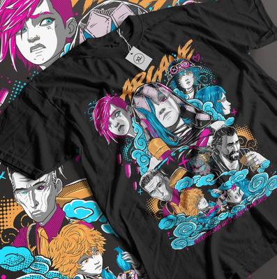 Jinx Arcane T-Shirt Japanisches Anime Mädchen Geschenk Shirt Unisex Schweres Baumwollmaterial Alle Größen