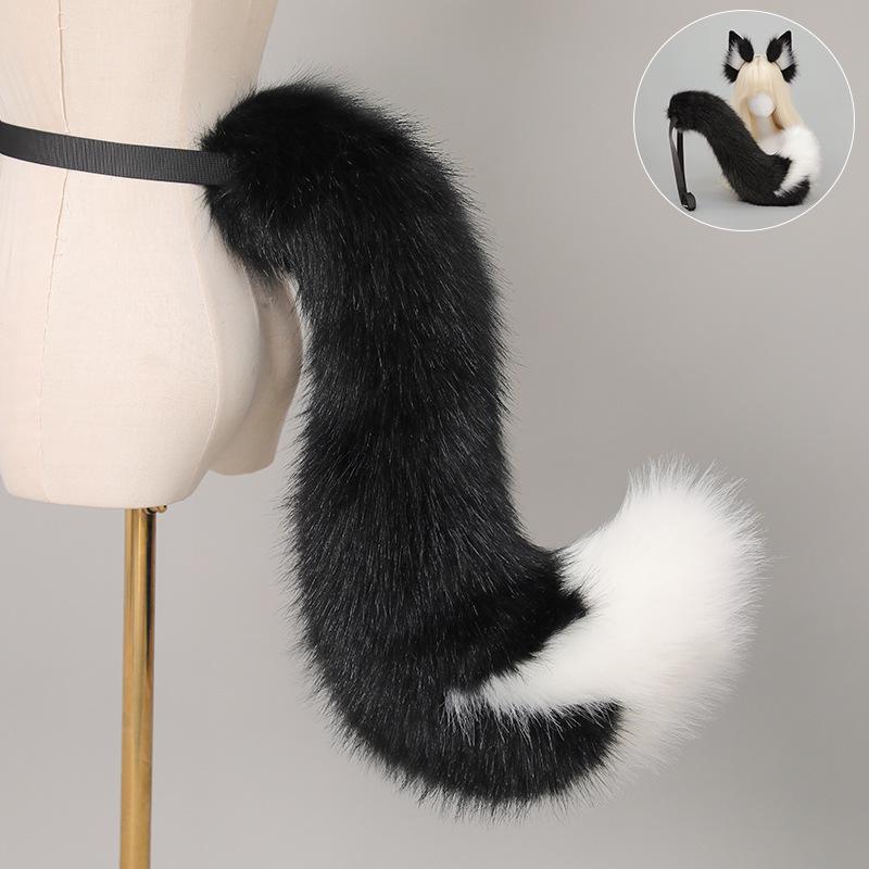 Halloween Fox Ears & Tail Set - Yokai Fox Cosplay Prop, Handmade Fox Girl Kemonomimi Headband