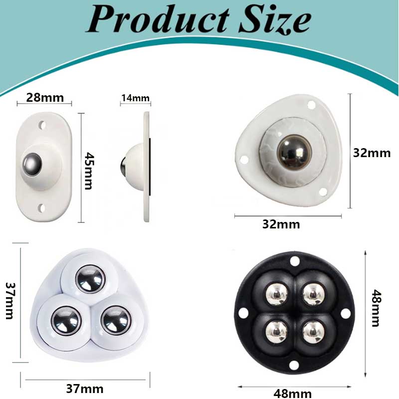 Schwenkbare Aufklebbare Geräterollen, Riemenscheibenschieber, sanfte, geräuschlose Rotation, klebrige Riemenscheiben, selbstklebende Rollenräder für kleine