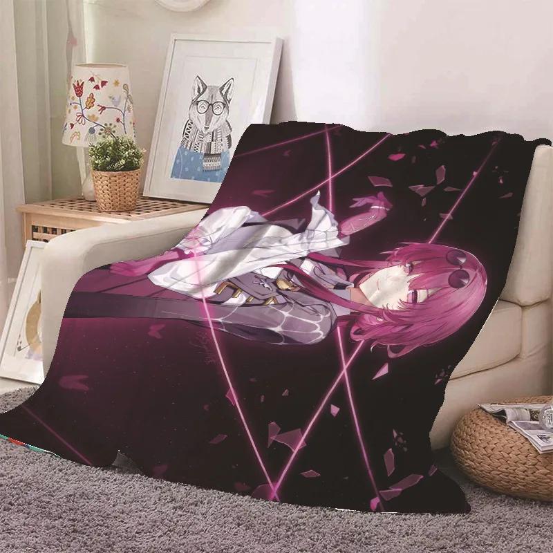 Anime Honkai Star Rail Kafka Flannel Blanket Cute Cartoon Printed Warm Soft Blankets Home Bedding Decor Winter Blankets