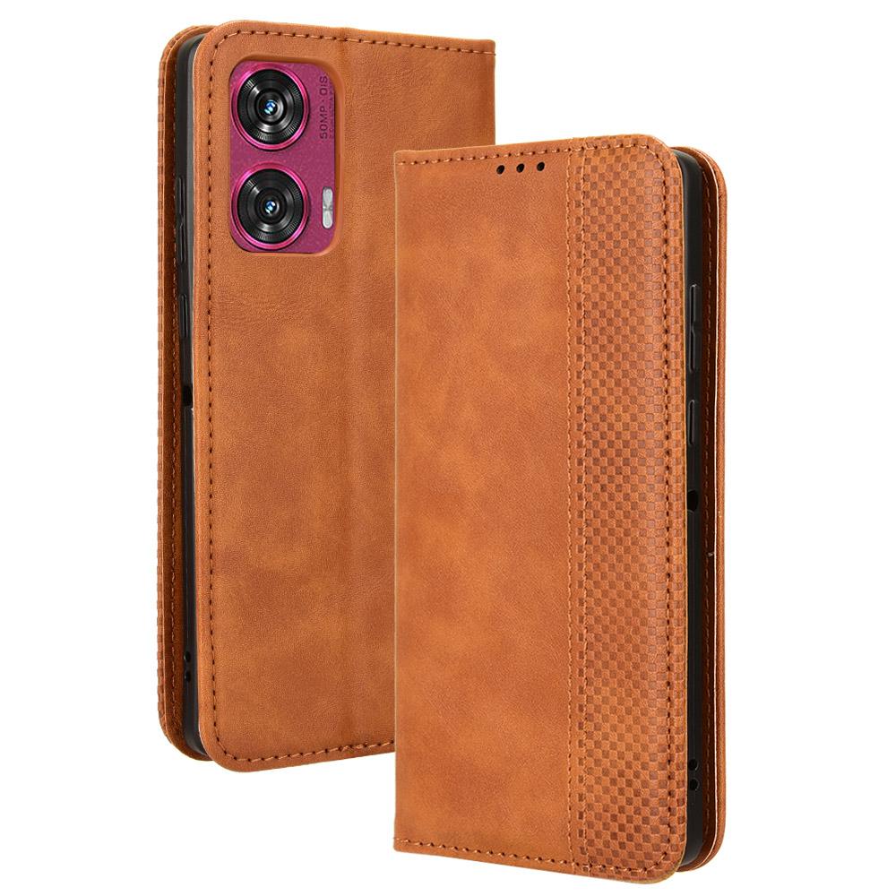 For Motorola Edge 50 Fusion 5G Case Stand Wallet Retro Leather Phone Cover