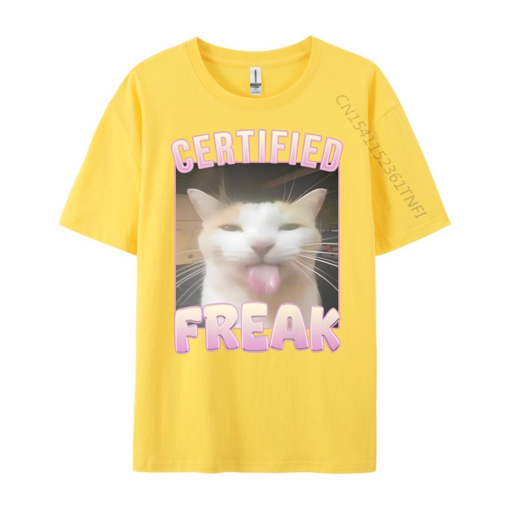 Certified Freak Cat Meme Mens Clothing Free Shipping Clothes Tee Shirt