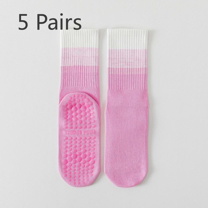 5 Pairs of Women's Summer Midtube Professional Fitness Sports Non Slip Indoor Running Yoga Socks