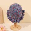 Autumn/winter Warm Handmade Knitted Mixed Color Lotus Leaf Edge Knitted Basin Hat Woolen Fisherman Hat