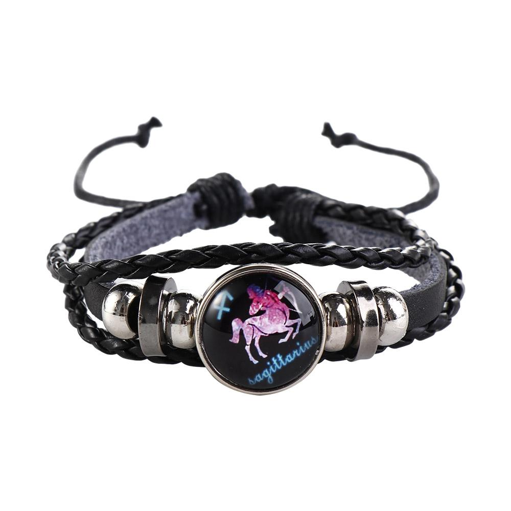 Trendy Retro Sign Multilayer Bead 12 Zodiac Twelve Constellation Horoscope Jewelry Bracelet Couple Bracelet Fashion Accessories