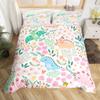 Cute Dinosaur Duvet Cover King Queen Kawaii Cartoon Wild Dino Bedding Set For Kids Boys Girls Jungle Animals Comforter Cover