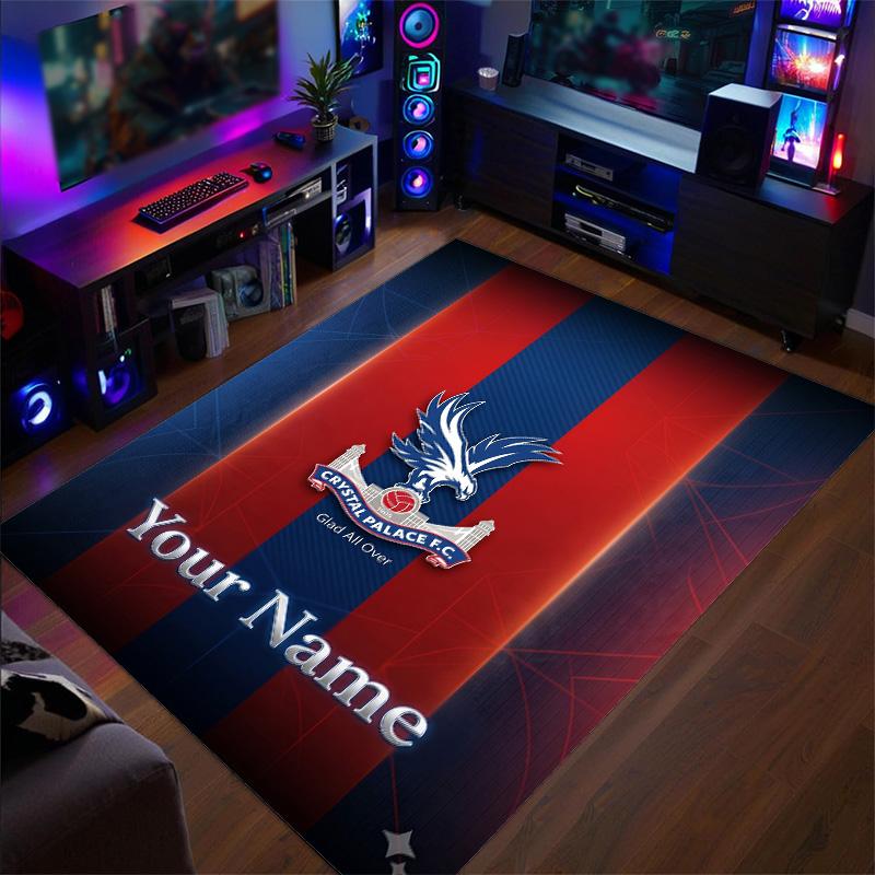 Crystal Velvet Rug Crystal Palace Print Custom Name Text Floor Mat Home Decor