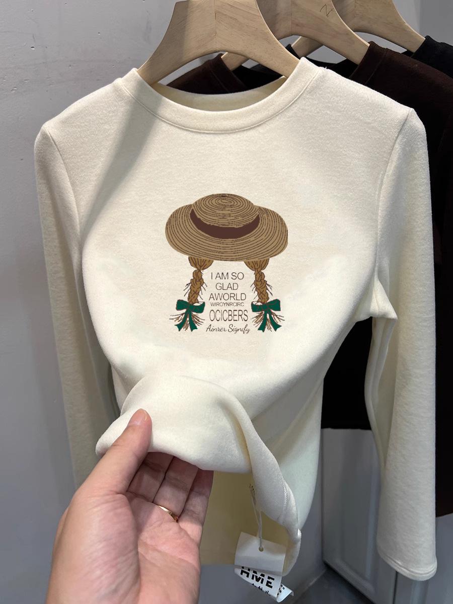 Dual-Sided German Velvet Long-Sleeve Tee: Stylish and Warm for Autumn-Winter M