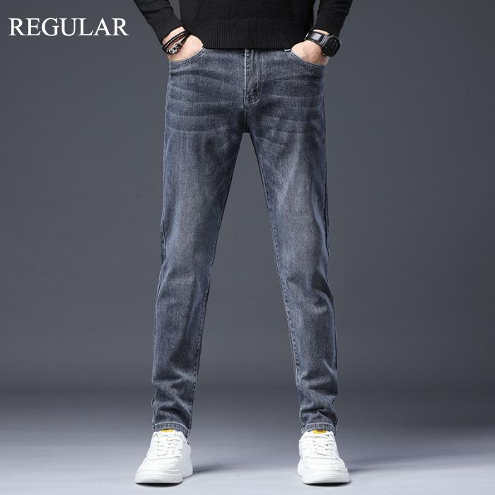 2024 Autumn And Winter Men'S Plush Thickened Warm Slim Fit Small Foot Elastic Trendy Brand Versatile Casual Denim Long Pants