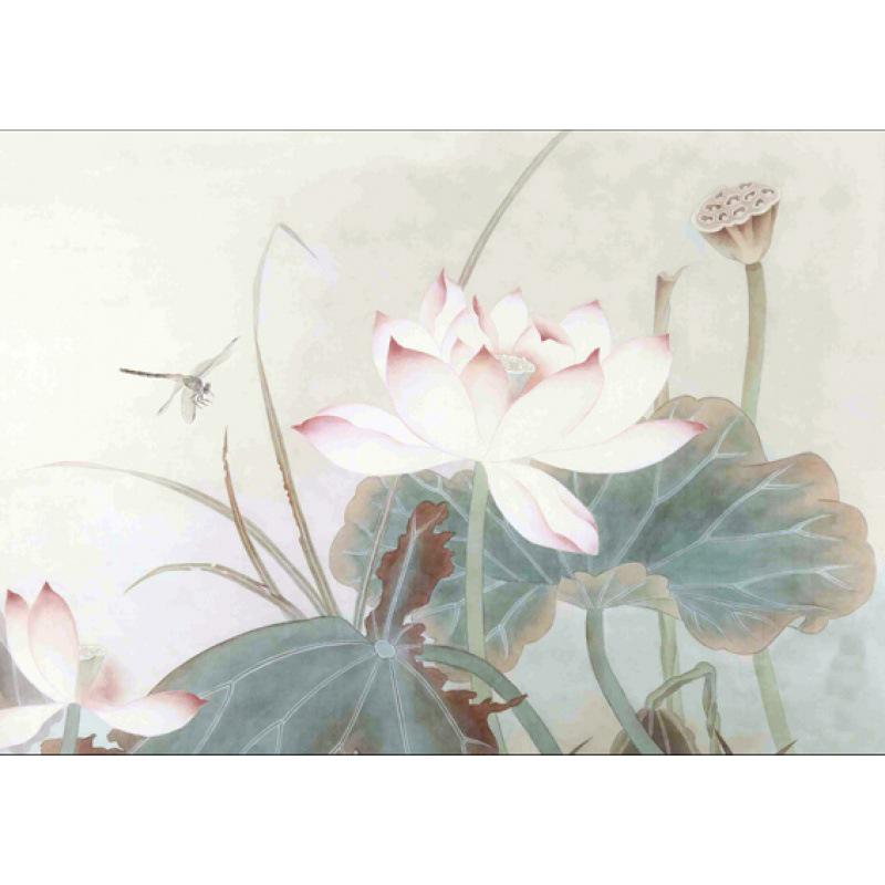 Poster di Arte Cinese con Stagno di Loto con Cornice - Decorazione da Parete