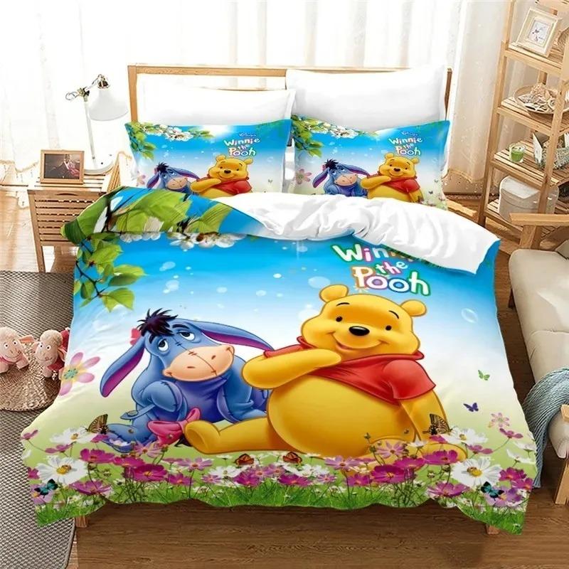 Winnie the pooh Fashion Bedding Set 3D Printing Home Decoration Pillowcase Cute Bear Quilt Cover Gift To Family and Friends