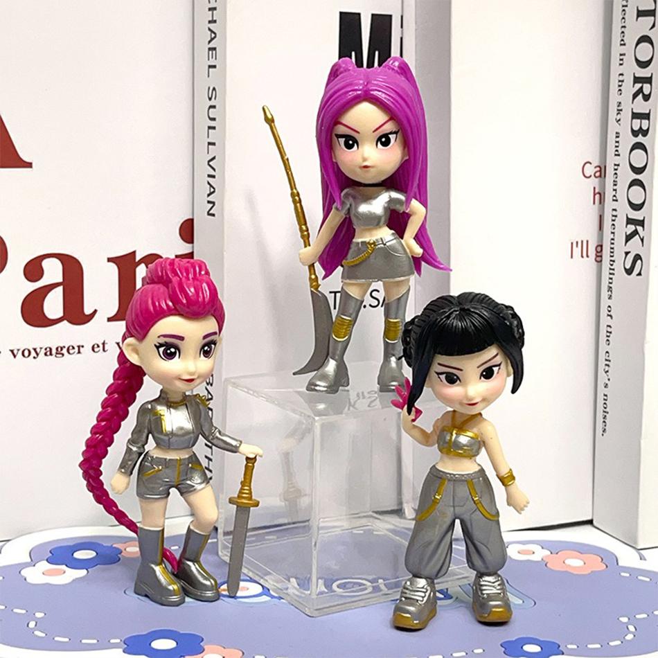 6pcs/Set Kpop Demon Hunters Action Figure Toy Derpys Tiger Rumi Mira Zoey Sussy Figurine Doll For Fans Gift Birthday Gifts