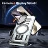 For Samsung Galaxy S25+/S24+ Case Compatible with MagSafe Lens Lid Kickstand PC+TPU Back Cover
