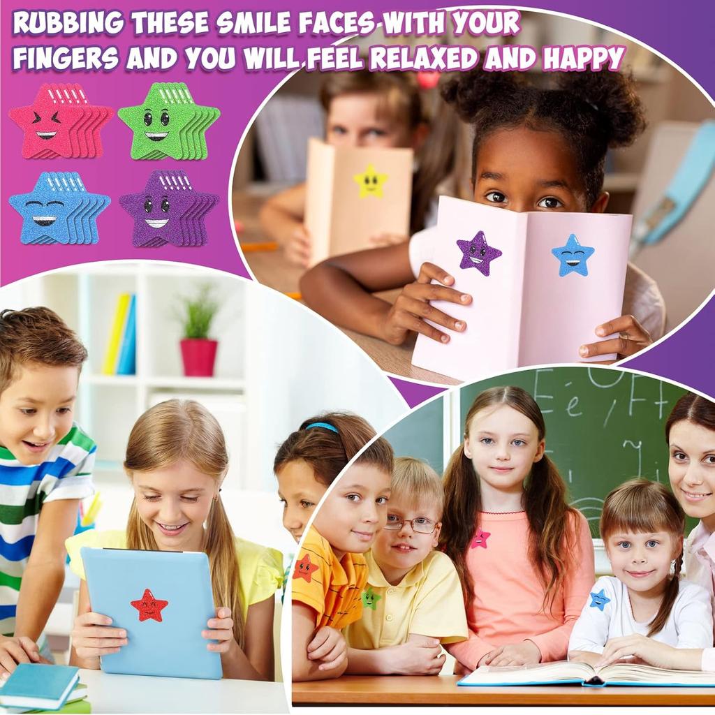 40 Pcs Happy Face Calm Stickers Anxiety Sensory Decals Small Sensory Strip Smile Decals for Kids Reward Chart Behavior Student Teacher Early Learning