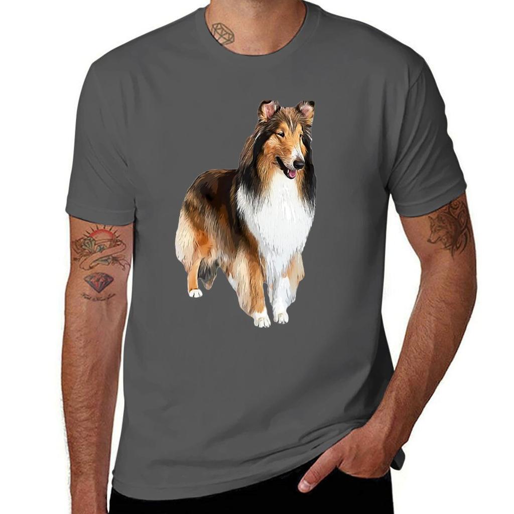 Rough Collie Stunning Look Tshirt Large Size Loose Casual Tee