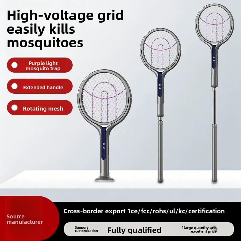 Foldable Rechargeable Electric Mosquito Swatter with UV Light for Home