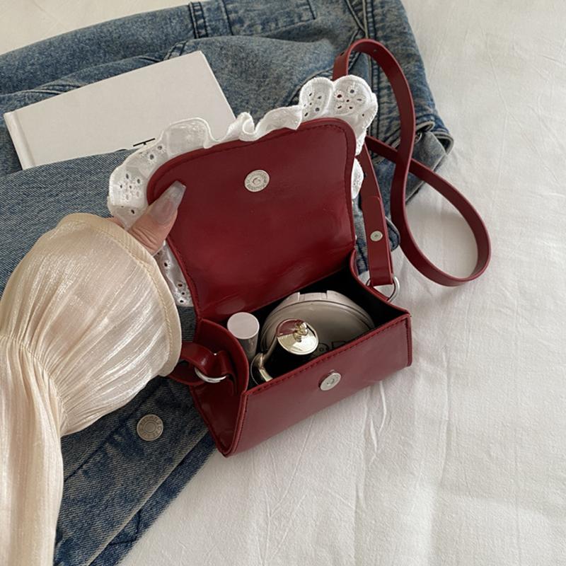 Süße Schleife Spitze Damen PU Umhängetaschen Leichte Tragbare Damen Handtaschen Lippenstift Tasche Lässige Mädchen Crossbody Tasche Clutch KTB