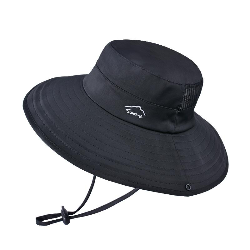 Summer breathable sun hat men's outdoor fishing mountaineering sun protection hat ice silk eaves UV protection bucket hat
