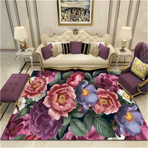 Flower Pastoral 3D Printed Carpet Home Decor Entrance Door Mats Living Room Rugs Carpets In The Bedroom Children Carpet Bath Mat