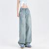 2025 Spring/Summer Women's High Waist Straight Leg Light Wash Non-Elastic Jeans - Slimming Bodycon Drapey Trendy Long Pants
