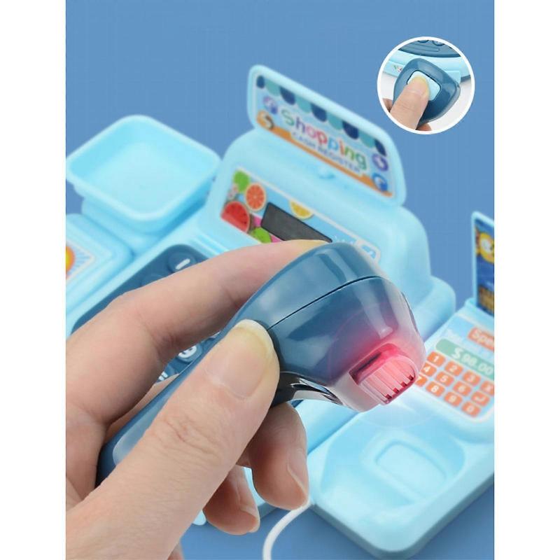 Children Pretend Cash Register Set With Play Money Interactive Learning Toy For Counting Practice Safe Multicolor