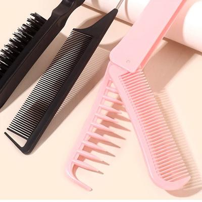 4Pcs Detangling Brush Set Edge Brush Teasing Brush Hair Styling Comb Metal Pin Ratted Tail Combs Folding Hair Comb