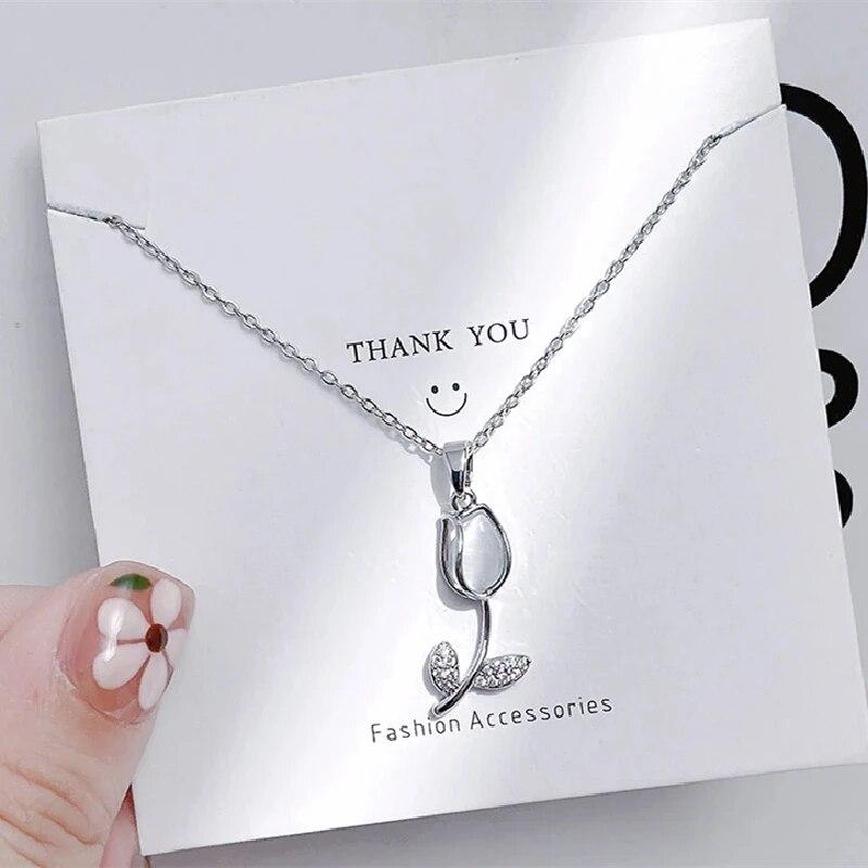 

1 шт. Роскошный кулон из меди серии «Тюльпан холодного ветра» в сочетании с цепочкой из нержавеющей стали