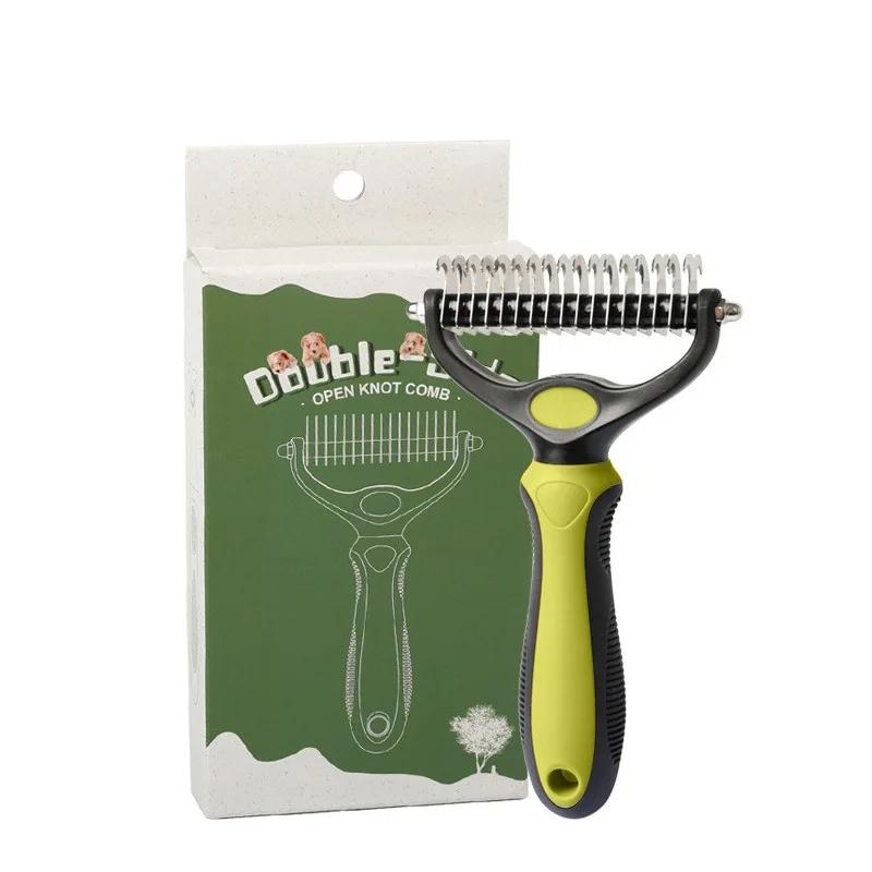 Cepillo profesional para quitar el pelo de mascotas, eliminador de pelo para perros, cortador de nudos de piel para cachorros y gatos, cepillos para el cuidado de perros, suministros para derramar