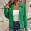 Women's Casual Color Long Sleeve Zipper Jacket Loose Fit Lightweight Outerwear