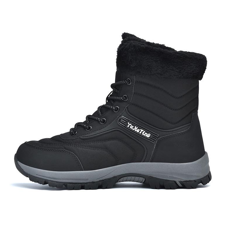 Unisex Mid-Calf Winter Snow Boots with Velvet Lining - Warm Outdoor Footwear for Men and Women
