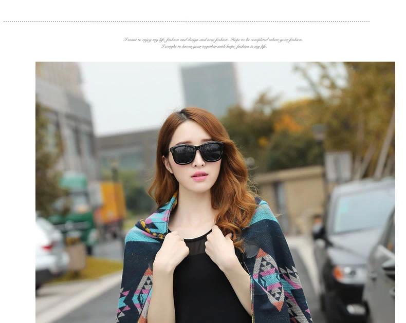 Bohemian Ethnic Toggle Hooded Cape Shawl - Thick Warm Imitation Cashmere for Women