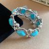 Vintage Bohemian Ethnic Acrylic Bangle Elastic Acrylic Irregular Wide Bracelet Exaggerated Minority Design Retro Hand Ring