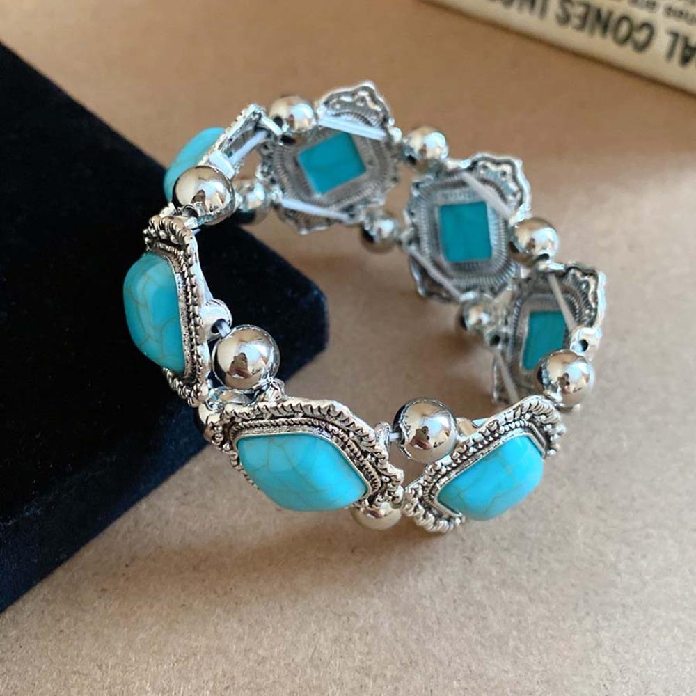 Acrylic Bohemian Ethnic Acrylic Bangle Elastic Retro Hand Ring Decoration Gift