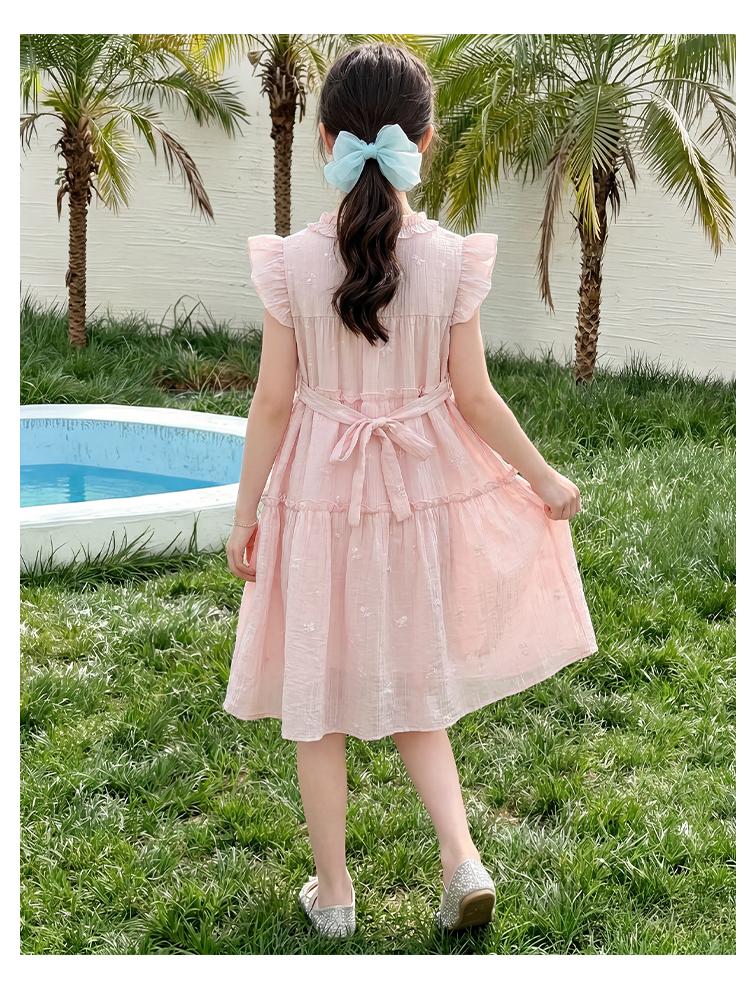 Girls' Korean Tencel Flying Sleeve Dress