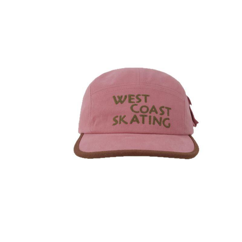 Embroidered Baseball Hat Flat Brim Female Spring and Autumn Retro Big Head Circumference Showing Face Small College Style Peaked Cap