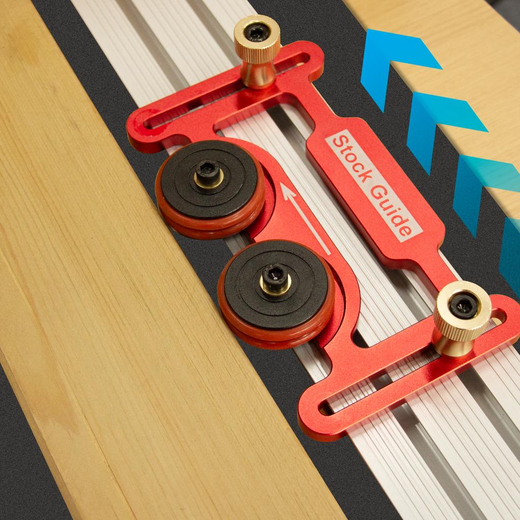 Heavy-Duty Aluminum Alloy Table Saw Stock Guide with Sliding Blocks and Double Wheel Bearing System, Featherboard with M6 Holing