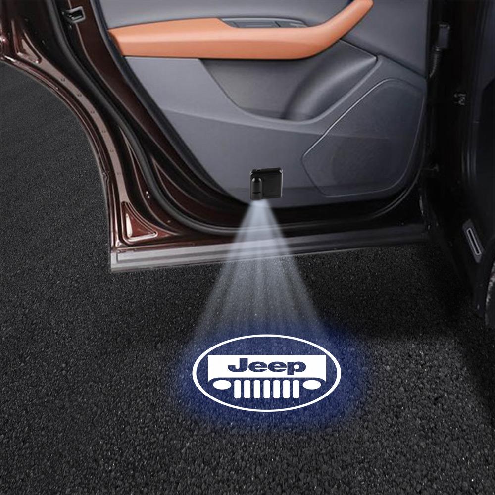 Für Jeep Auto Tür HD Willkommensleuchten Laserprojektor Auto Innenleuchte Zubehör Für Jeep Renegade Wrangler Compass Cherok