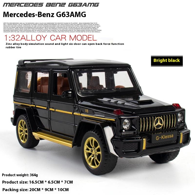 

1:32 Mercedes Benz G63 AMG Toy Alloy Car Diecast Model Sound Light Pull Back Toy Computer Desktop Ornaments Children Toy Present чёрный