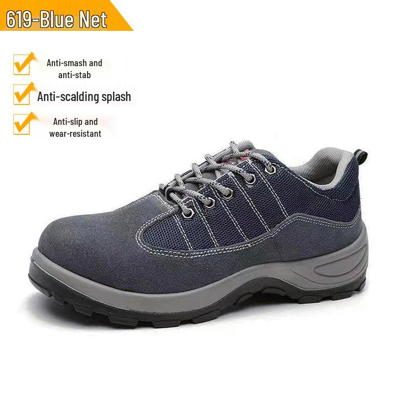Men s Insulated Anti-Smash 10KV Safety Shoes - Breathable, Wear-Resistant, Non-Slip Work Shoes Blue Mesh Puncture-resistant; 39