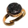 Black Onyx Rough Handmade Gemstone Ring, Copper Electroformed Ring Antique Jewelry, Adjustable Ring Engagement Gift