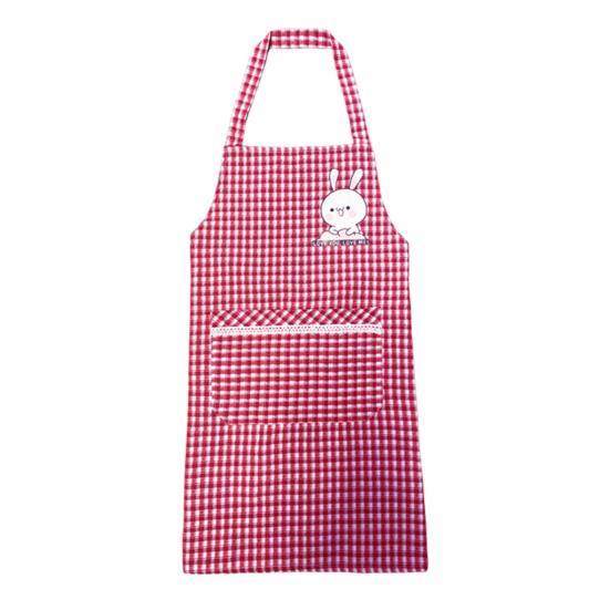 Cute Cartoon Rabbit Kitchen Apron for Men Women Pink White