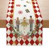 Christmas Table Mat Linen Print Santa elk Table Runner Christmas Decor Snowman Xmas Tree Pattern Tablecloth Home Xmas Ornaments