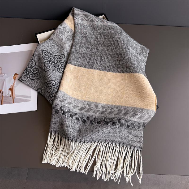 

Color Blocked Plaid Pashmina Shawl Lady Wrap Warm Winter Scarves Long Tassel Female Foulard Hijab Stoles Scarf 200x70cm