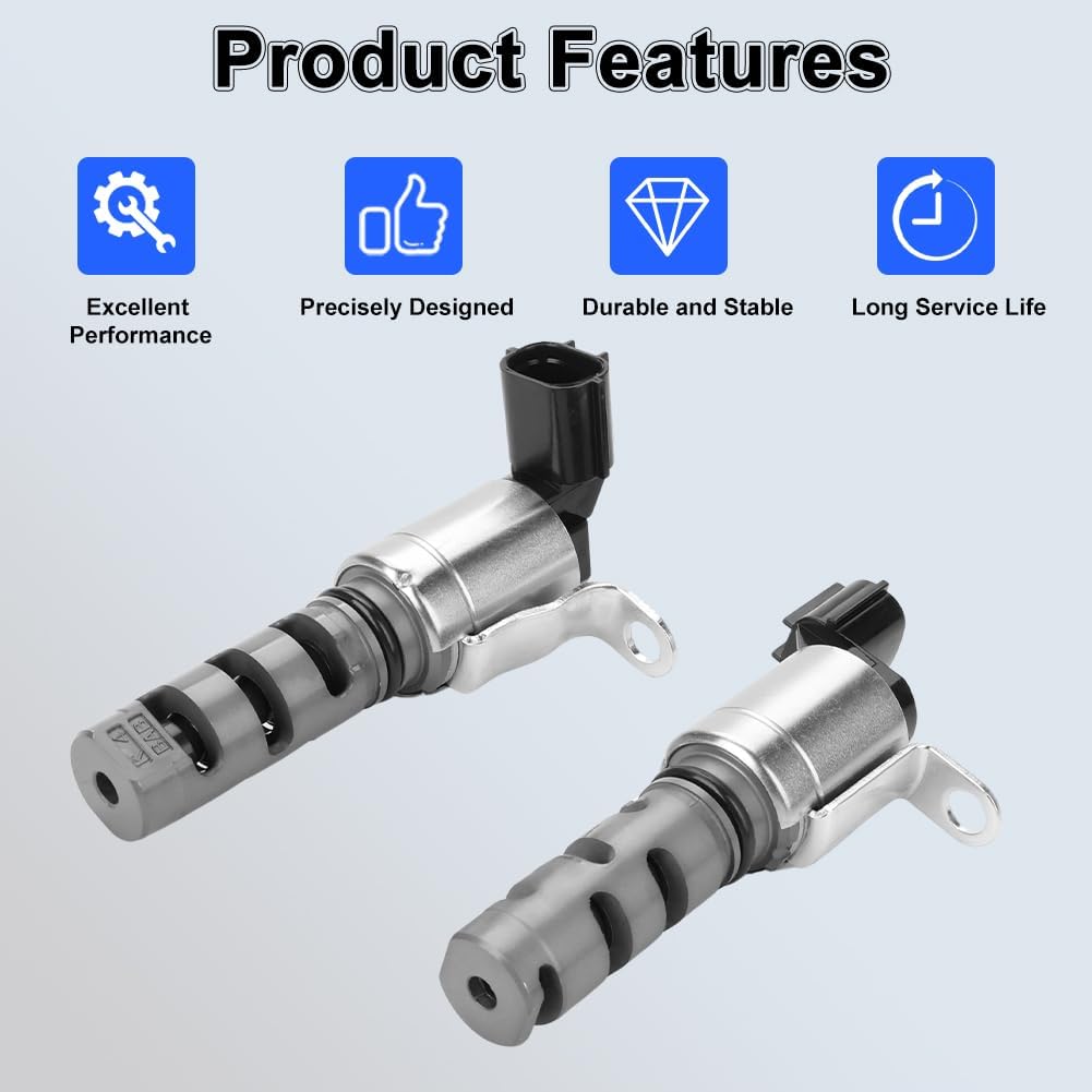 2PCS Engine Variable Valve Timing (VVT) Solenoid Intake Exhaust Compatible with Lexus ES300h GS200t Toyota Avalon Camry Corolla Highlander Scion iM