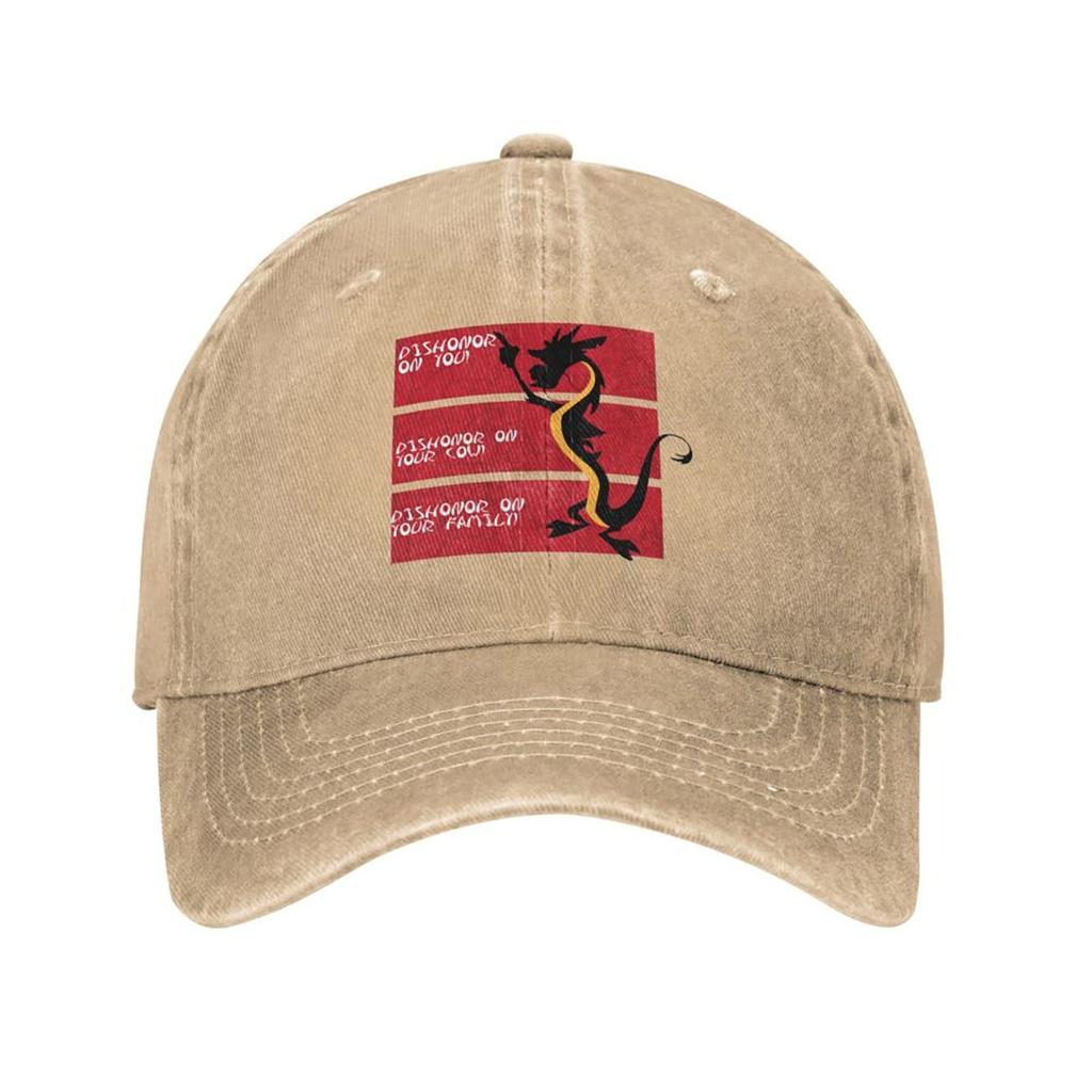 Classic Dishonor Mulan Mushu Baseball Cap Men Women Distressed Washed Cap Outdoor Workouts Adjustable Fit Caps Hat