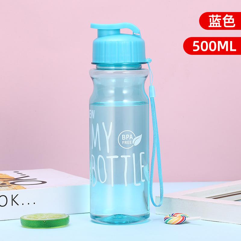 500ML Transparent Water Bottle Portable Sport Cup for Drinking Kitchen Tools Water Bottle for Outdoor School Travel Girl Boy Cup