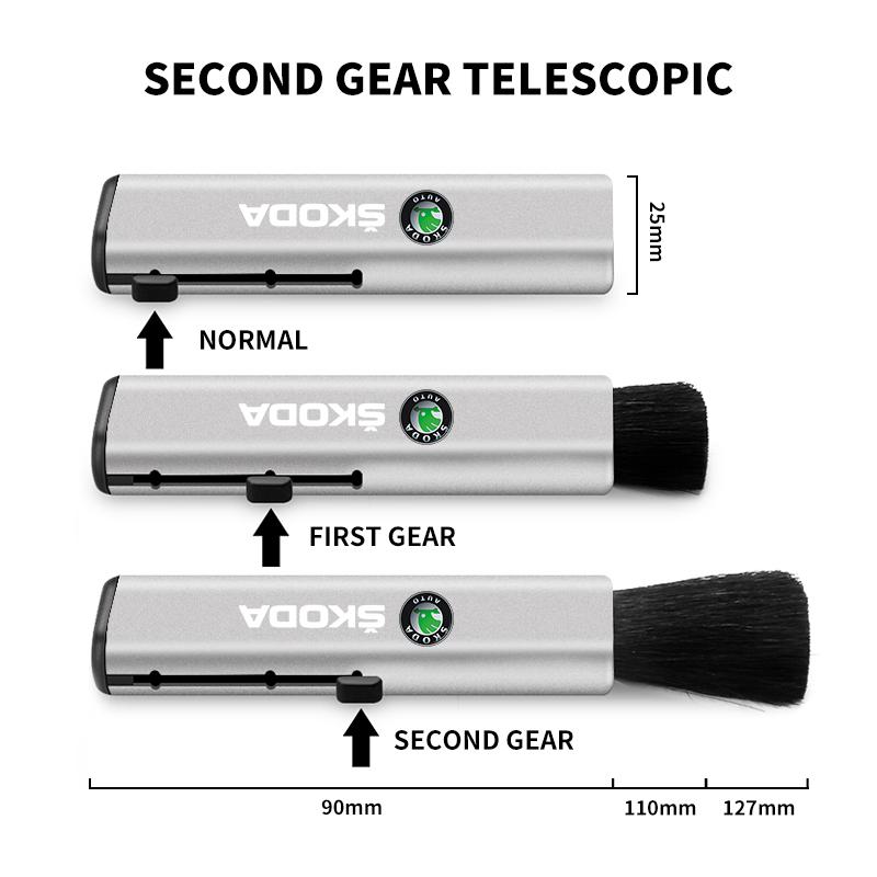 CUCB7 Car Conditioning Air Outlet Retractable Cleaning Plastic Soft Brush For Skoda Octavia A5 Superb Old Febia Roomster Kodiaq Yeti