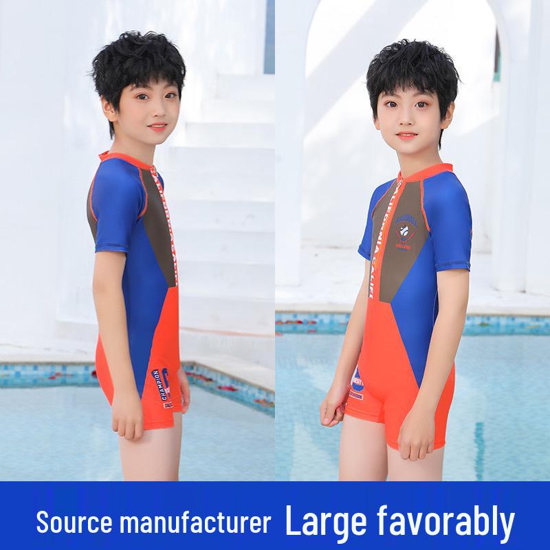 Kids' Quick-Dry Sun Protection One-Piece Swimsuit for Boys